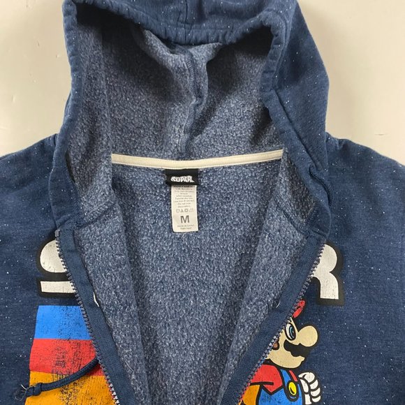 Super Mario 2016 Hoodie Adult Medium Nintendo Fifth Sun Blue Cotton Polyester - Picture 4 of 9